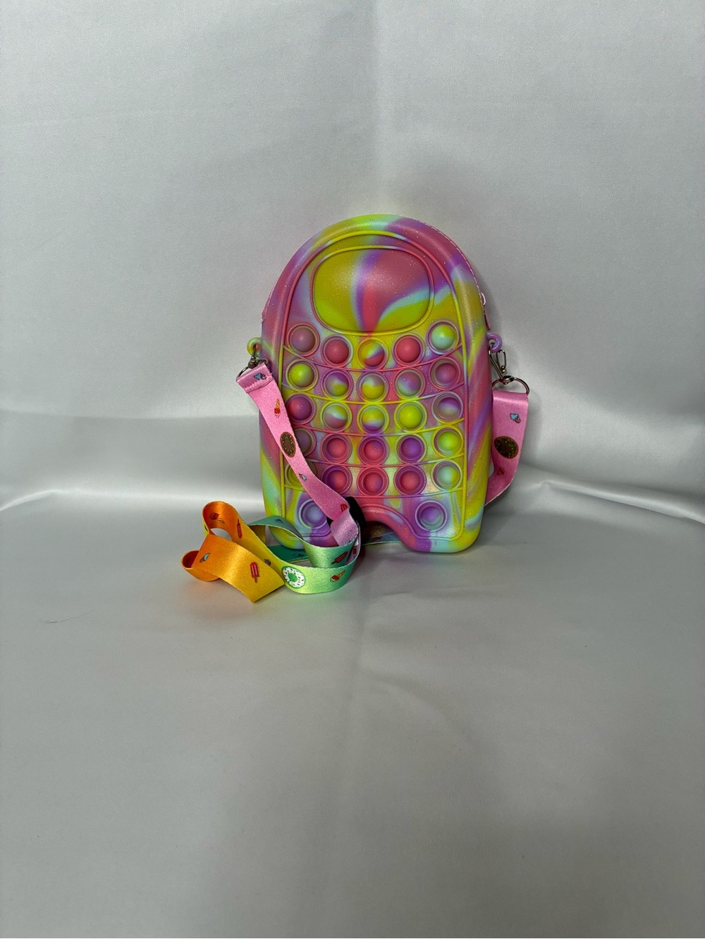 Among Us Rainbow Pop-It Silicone Crossbody Bag - Multicolor